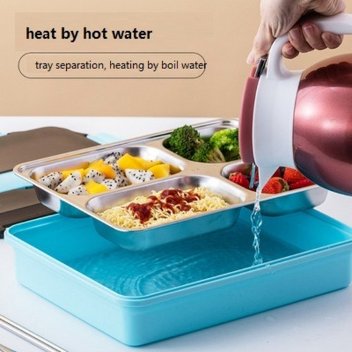 Imagen 6 de 7 de Vianda Lunchera Taper Acero Inox C/ Cuchara Colegio Hermetic