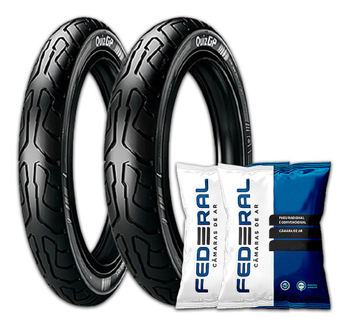 Kit Pneu Ira Qzgp 90/90-18 E 2.75-18 + 2 Câmaras Fan E Titan