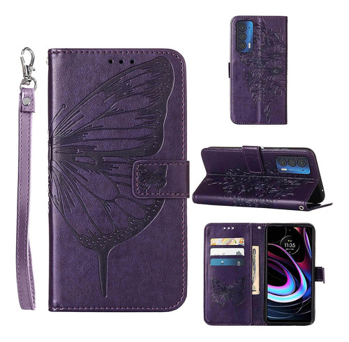 Funda Violeta Billetera Multifuncion Para Moto Edge 2021