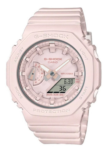 Reloj Casio Analógico-digital Gmas2100ba4a Mujer Ts Color De La Correa Rosa Color Del Bisel Rosa Color Del Fondo Rosa