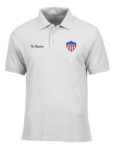 Camiseta Personalizada Junior De Barranquilla Logos Bordados