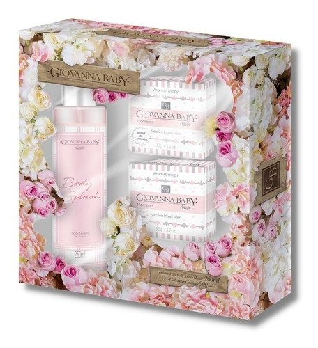 Kit Giovanna Baby Flores Body Splash 260ml E 2 Sabonetes 90g