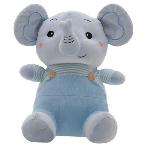 Elefante De Pelúcia Fran Azul 31cm