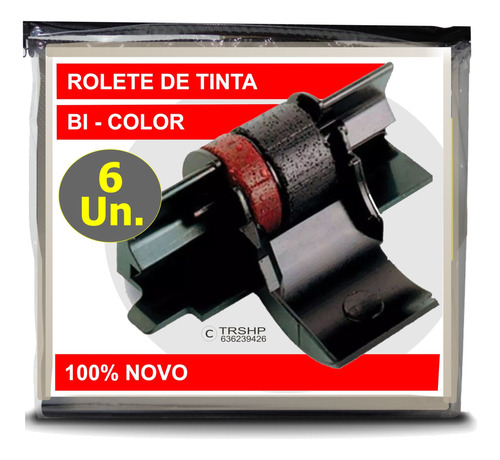 06 Roletes De Tinta Bicolor P/ Calculadoras Sharp Ir 40t