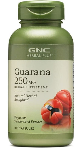 Guaraná 250 Mg Gnc 100 Cápsulas