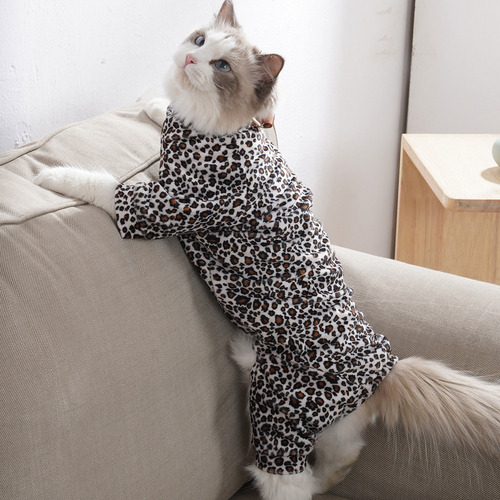 Cwa Abrigo De Invierno Con Estampado De Leopardo Y Gato Con