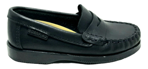 Zapato Nautico Colegial Scarpino Mocasin Negro Chicos 4051