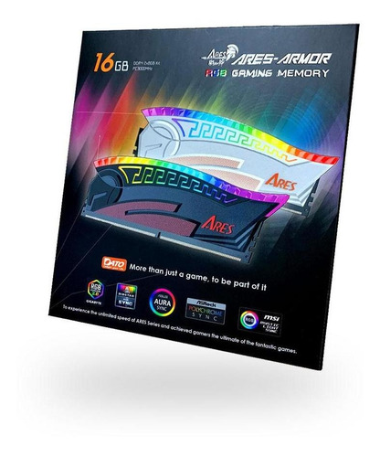 Imagem 2 de 5 de Memoria Gamer Ddr4 Ares Armor Dato Rgb 3000 Cl16 2 X 8gb Wt