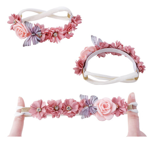 Diadema De Flores Para Niñas Elástica Diademas De Flores
