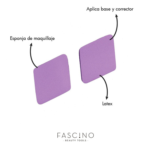 Imagen 2 de 6 de Set 2 Esponjas De Maquillaje Rombo Latex Fascino