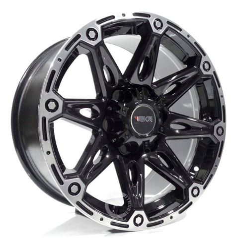 Roda Aro 18 Tuff T01 6x139 S10 Ranger Hilux L200 (4 Rodas) Cor Preto Diamantado