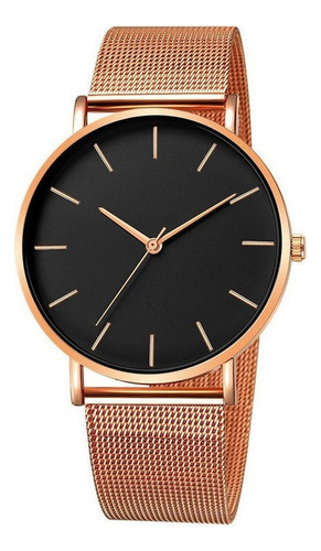 Reloj De Cuarzo Negro Para Hombre Personalidad Simple Y Moda