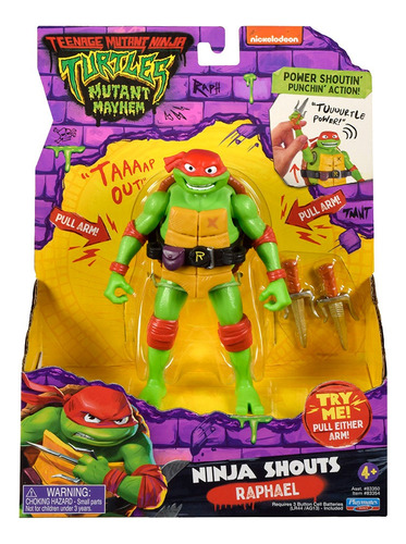 Tortuga Ninja Figura Rafael Articulada Con Sonido