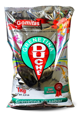 Imagen 1 de 2 de Grenetina Duché 260 Bloom 1kg (especial Para Gomitas)