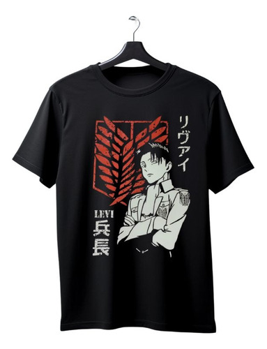 Playera Attack On Titan Levi Negra Anime