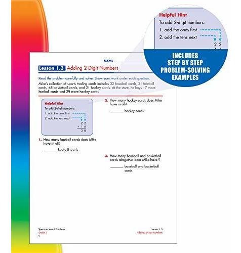 Book : Spectrum Word Problems Grade 3 Math Workbooks,...