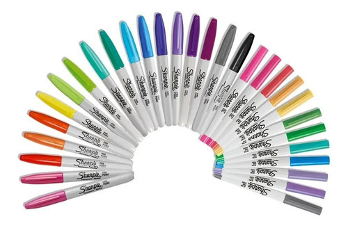 Imagen 2 de 3 de Set Marcador Plumón Sharpie Ruleta 30 Colores