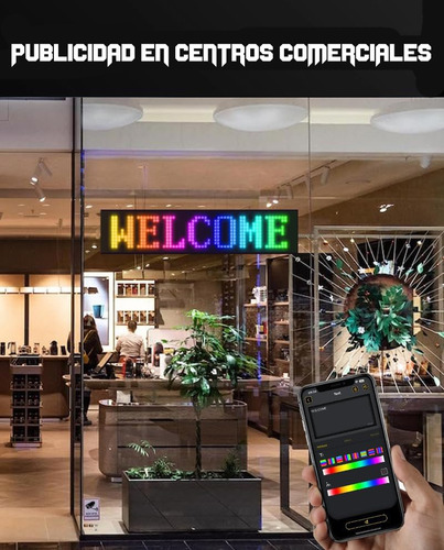 Letrero Led Matrix Flexible Rgb App Control Usb Auto 16x64