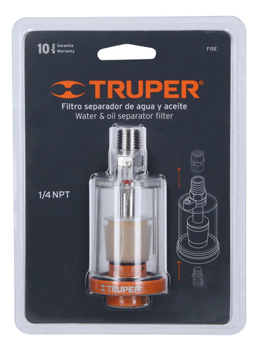 Filtro Truper Separador De Agua Y Aceite 1/4 Npt Fise