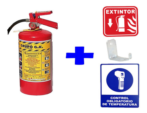 Kit Extintor 4.5 Kg Pqs + Toma De Temperatura + Curso