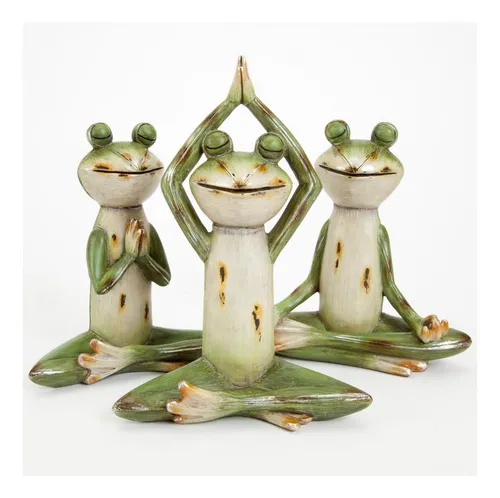 Bits And Pieces - Juego De Tres (3) Estatuas De Rana Delicio