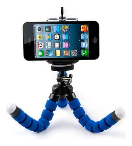 Tripe Flexível TriPod Para Câmera E Celular B-max - Azul