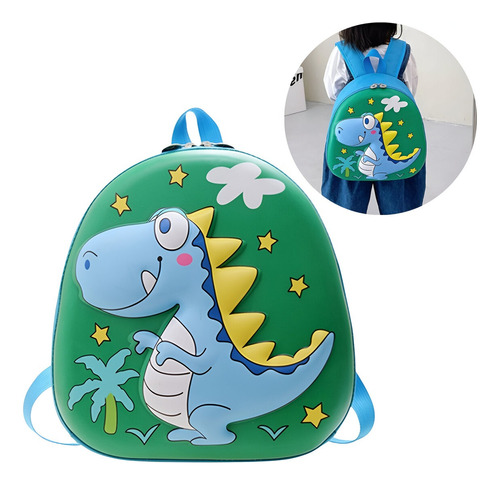 Mochila Para Niños Diseño Con Relieve De Dinosaurio Verde