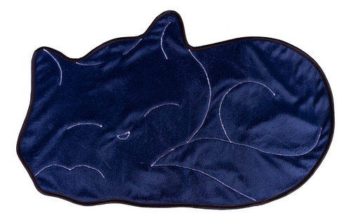 Tapetinho De Gato Gatinhos Apoio De Ração Água Cama Caminha Desenho do tecido Azul