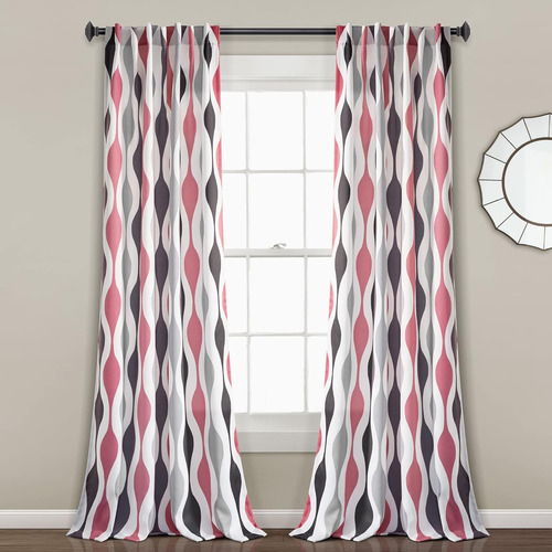 Lush Decor Panel De Cortina Para Ventana Mid Century Geo Con