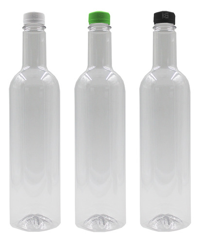 Botella Licorera 750 Ml Plastico Pet Con Tapa Seguridad X 10