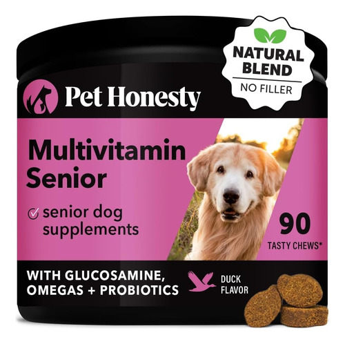 Multivitamínico 10 En 1 Perros Mayores Pet Honesty 90 Chews