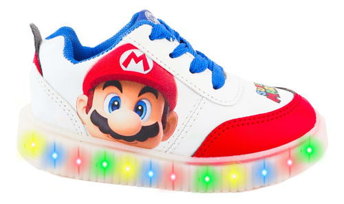 Tenis Niño Luces Led Mario Bros Luigi Peach Toad 770-brmb