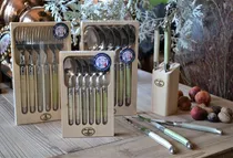 Comprar 6 Cuchara 6 Tenedor 6 Cuchillo 6 Cuchara Té Laguiole Lichen