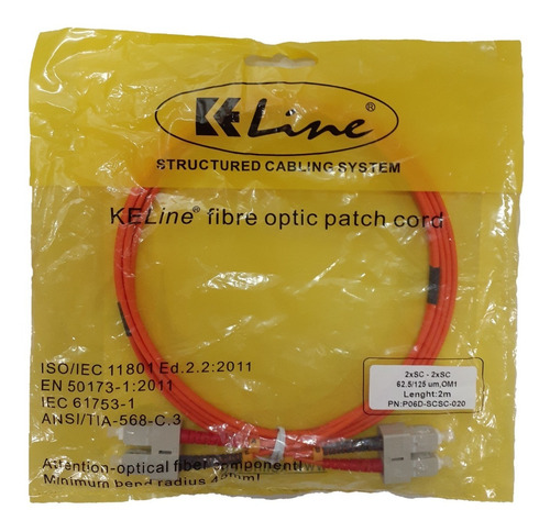 Keline Patchcord Fo Mm/dx/ 2m Sc-sc 62,5/125 Om1 