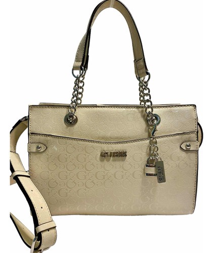 Bolsa Guess Perla Satchel Mujer Placa Logo G Correa M906