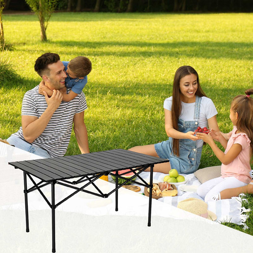 Mesa De Campamento Plegable Portátil Con Mesa Plegable