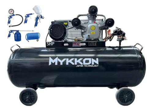 Compresor De Aire 350 Litros 5hp 3 Pistones Mykkon Japón