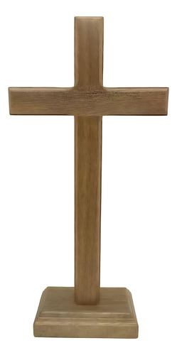 Cruz De Mesa E Parede 19cm Madeira Natural Maciça