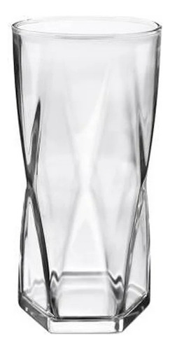 Juego De 12 Vasos De Vidrio Rombus Modernos 465ml Color Transparente