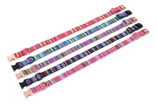 Pimaodog Collar De Perro A Rayas Multicolor, Collares De Per