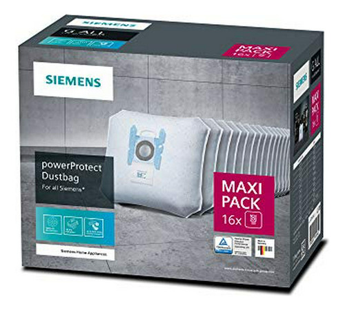 Siemens Powerprotect 16 X Bolsas De Aspiradora Con Sello Par