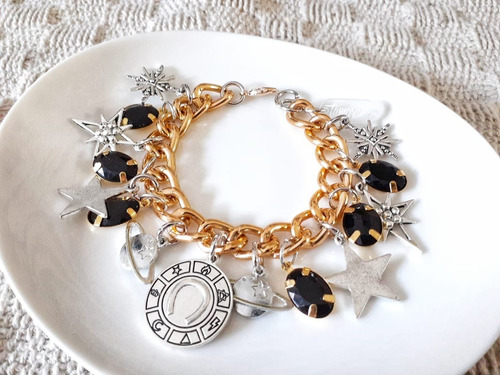 Pulsera Regulable Con Estrellas, Dorado, Plateado. Canchera