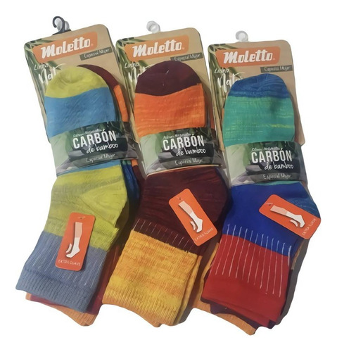 Pack 3 Pares Calcetines Moletto Carbón De Bambú Extra Suaves