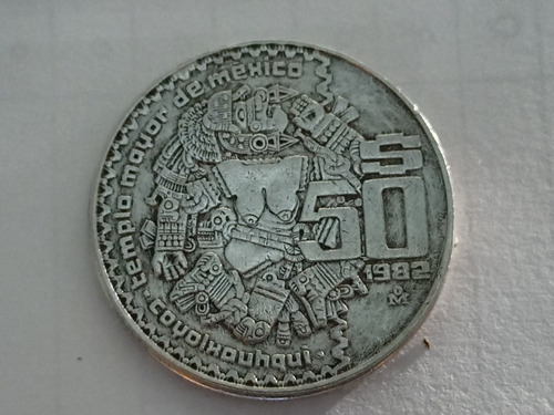 Moneda Cincuenta Pesos Coyolxauhqui Templo Mayor 1982/1984