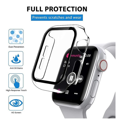 Imagen 1 de 1 de Protector Pantalla Carcasa Slim Glass Apple Watch Smartwatch