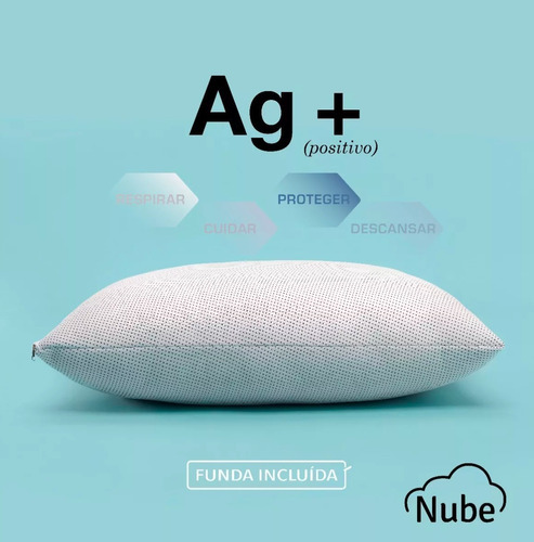 Almohada Nube Ag+ Positivo Antivirus Nanotecnologia 50x70 Cm