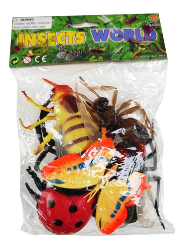 Kit 6 Peças Insetos Animais Gigantes Brinquedos Da Natureza