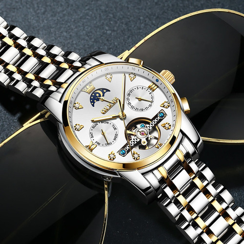 Reloj De Moda Mecánico Clásico Olevs Tourbillon