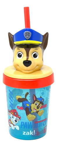Paw Patrol Chase Vaso Con Popote De 384 Ml (13 Oz) Libre Bpa