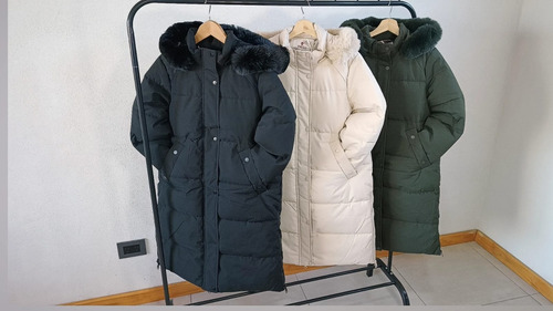 Campera Larga Camperon Mujer Capucha Desmontable